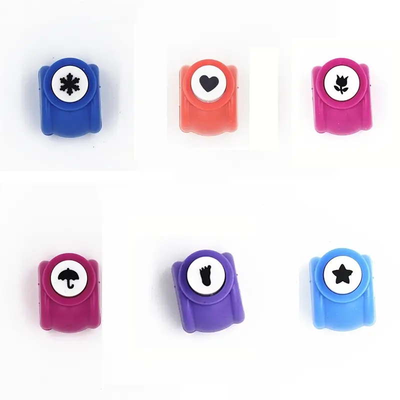 Mini Hole Punch, 6 Counts/set Portable Mini Hole Punch, Creative Portable Paper Punch Tool, Multifunctional Stationery, DIY Scrapbooking, Card & Journal Decoration