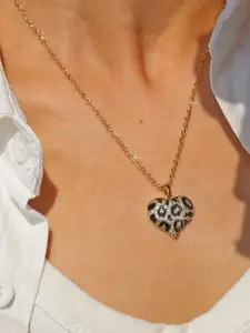 Leopard Print Pendant Necklace for Women – Gold-Tone Copper Chain with Zircon Detail, Autumn/Winter Fashion Jewelry, Gift for Mum, Valentines, or Mother’s Day