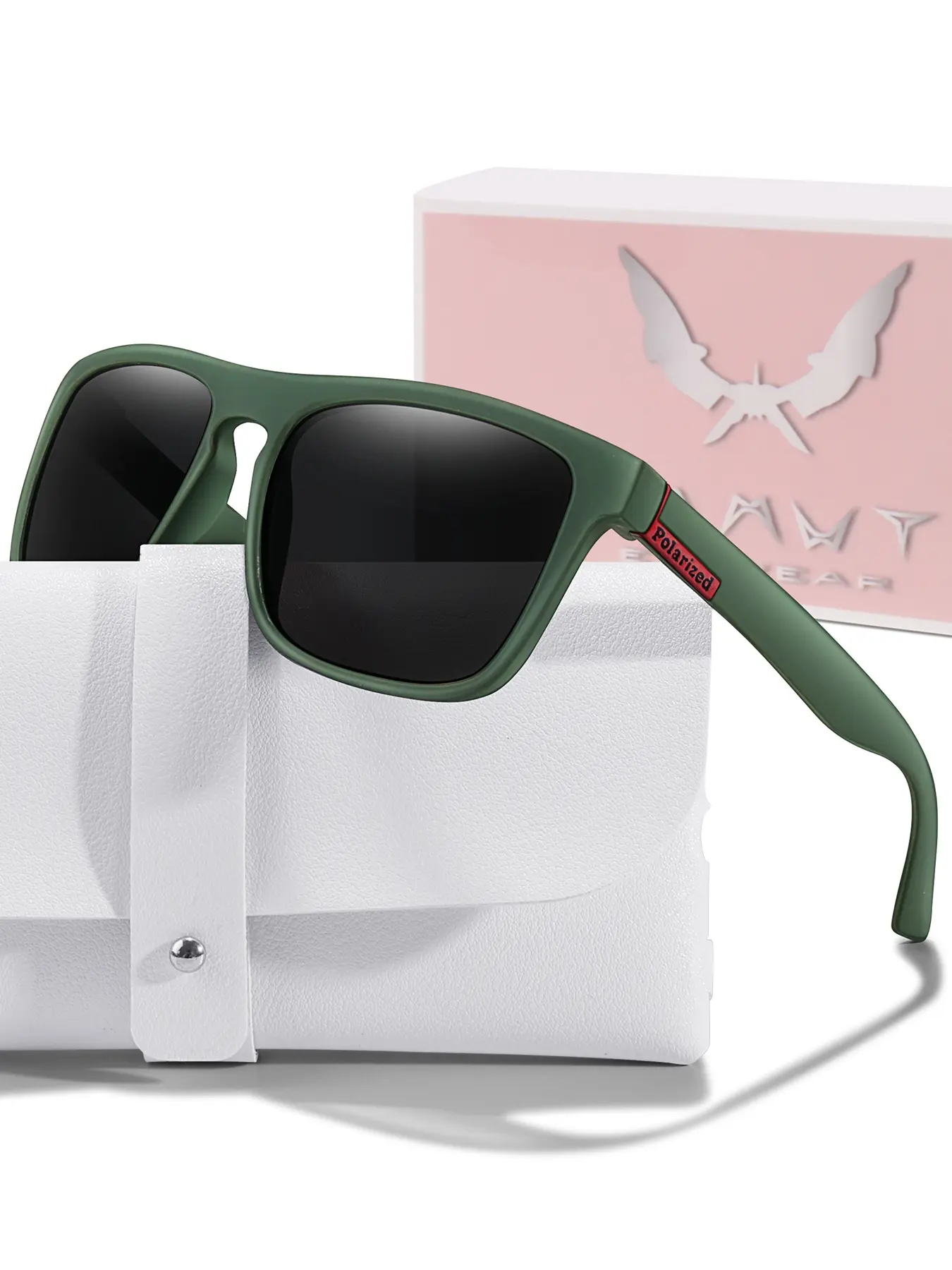 Classic Polarized Sunglasses with Case, Fashion UV Blocking Sunglasses, Retro Square Frame, Comfortable Daily Wear, Perfect Outdoor Gift