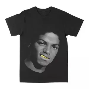 Michael Jackson Gold Grill Graphic Tee Graphic Tee Heavy Cotton Tee Shirt, 100% Heavy Cotton Shirt