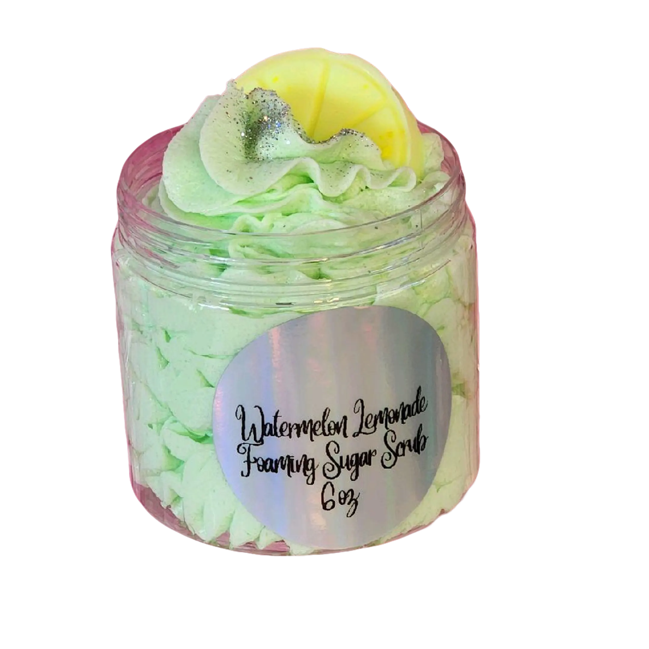 Watermelon Lemonade Whipped Foaming Sugar Scrub. Exfoliating Shea Butter Body Wash & Scrub. All Natural Whipped Scrub Gentle Bright Cleansing Blend