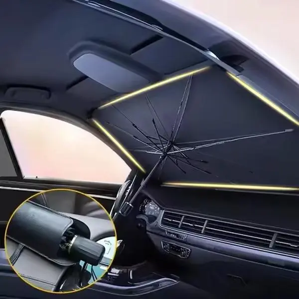 【SUMMER SALE】Windshield Umbrella Front Window Sunshade, High-Quality Long-Lasting Car Accessories, Retractable Foldable UV Protection Auto Heat Shield, Easy-Setup Fit for Most Cars