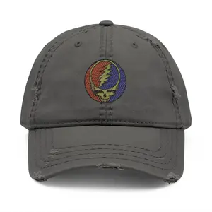 Grateful Dead Steal Your Face Embroidered Hat | Distressed Dad Hat