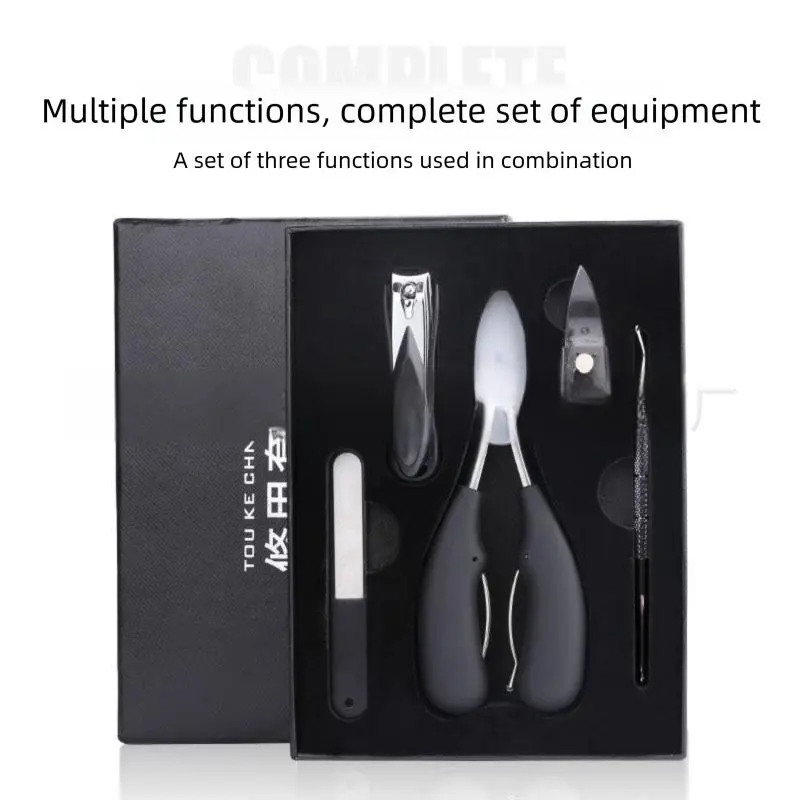 Professional Toenail Nipper for Thick Hard Ingrown Toenails Stainless Steel Eagle Beak Nail Clipper Anti-Pinch Pedicure Tool Set