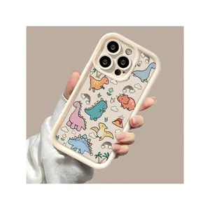 Colorful And Cute Dinosaur TPU Pattern Case For IPhone 16 15 14 Pro Max 13 12 11 XR XS E Plus Shockproof Full Camera Protection Durable Slim Silicone Cover