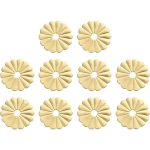 10pcs Cabinet Knob Backplate, 1.22 Inch Lotus Leaf Shape Radial Brass Backplate Washers Classical Furniture Decoration Gasket for Cabinet Drawer Cupboard Doors Hardware