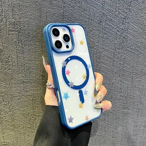 colored stars Magnetic TPU for iPhone Case: Drop-proof design for added protection |for iPhone 16/15/14/13/12/11