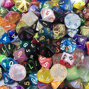 10 Piece D10 Random Dice Set, Mystery 10 Sided Dice Collection, Numbers 0-9 Dice, Dnd and Rpg Game Accessories, Surprise Gift for Tabletop Players