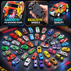 48-piece alloy toy car set, Easter basket filler — mini alloy model car set (includes parking garage and city map game mat) — role-play toy for ages 3–6+ (multicolor).