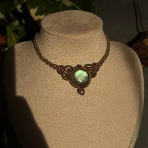 Green Labradorite Macrame handmade necklace Green Labradorite Macrame handmade necklace