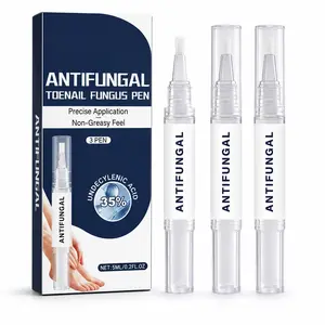 Antifungal Toenail Fungus Pen 3 Pack, Nail Repair Brush Applicator for Discolored Thick Cracked Nails, Precise Non-Greasy Nail Care Solution for Fingernails & Toenails, Easy Home Foot Care Treatment,