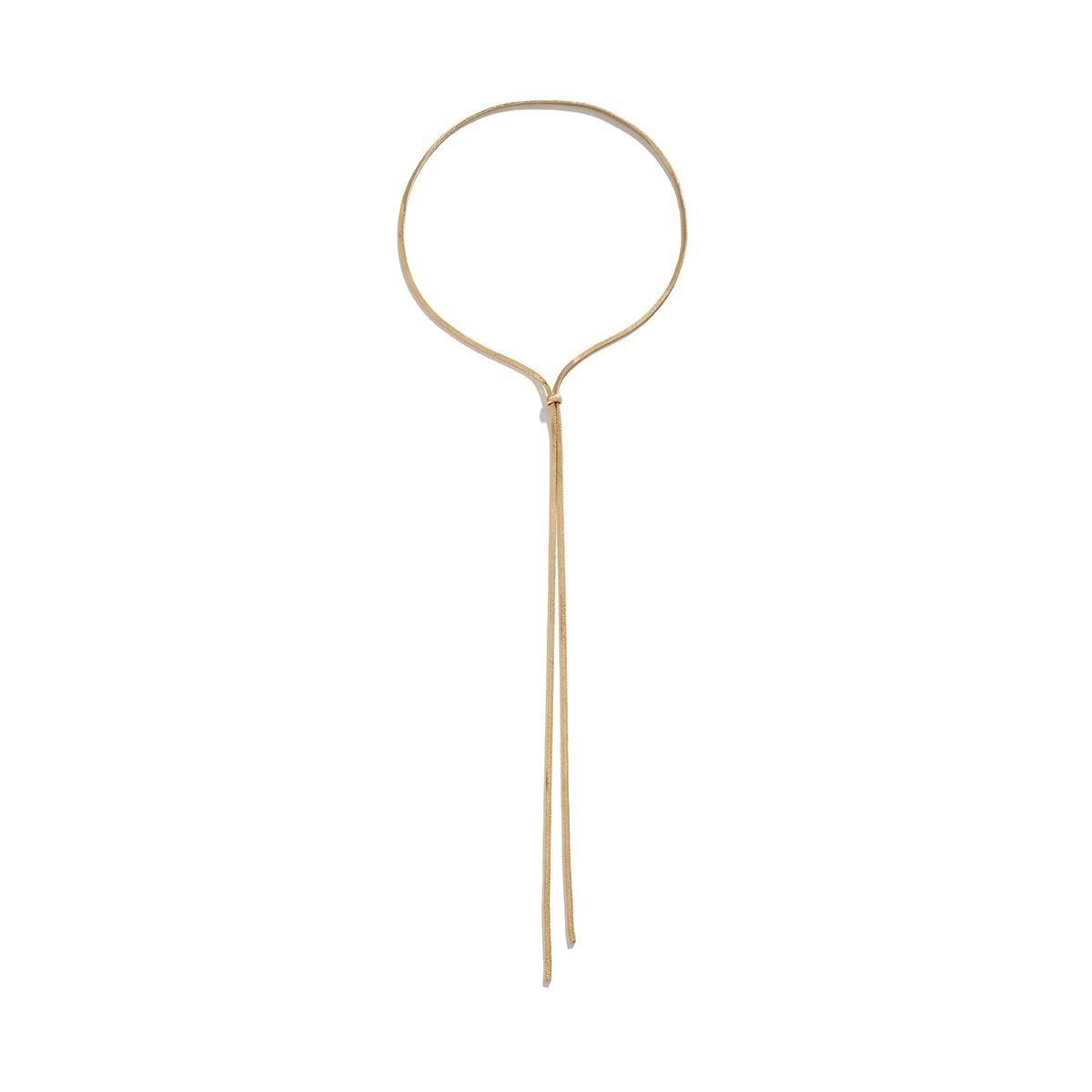 Women's Adjustable Length Anti-Tarnish Gold-Silver 2-Tone Plated Y-Shape Lariat Necklace, Dainty Long Layered Chain Costume Jewelry for Party, Dating (DIY Bag Accessory for Luggage & Bags)