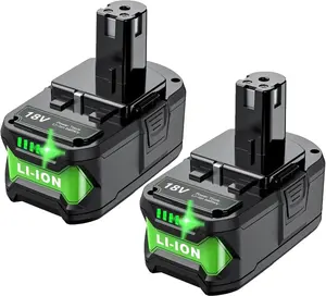 2-Pack Ryobi 18V 9Ah High-Capacity P109 Replacement Battery, Compatible with Ryobi 1+ P104, P105, P107, P108, P102, P103 Power Tools