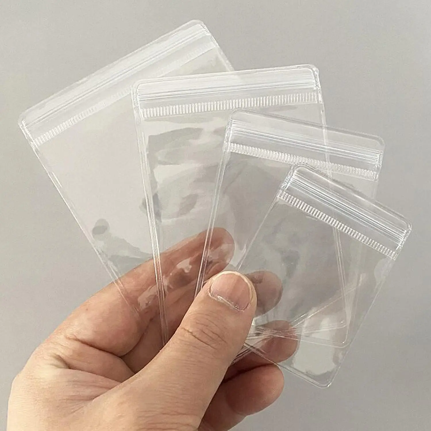 200PCS Jewelry Storage Pouches PVC Earrings Rings Bracelets Necklaces Clear Zipper Bags Anti Oxidizing for Storage Jewelry Packing Bags Set