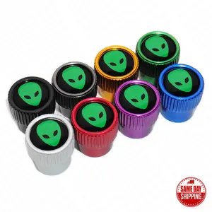 4pcs Gearwheel Style Universal Fit Alien Car Wheels Tire Air Valve Caps Stem Dust Cover 8 Colors