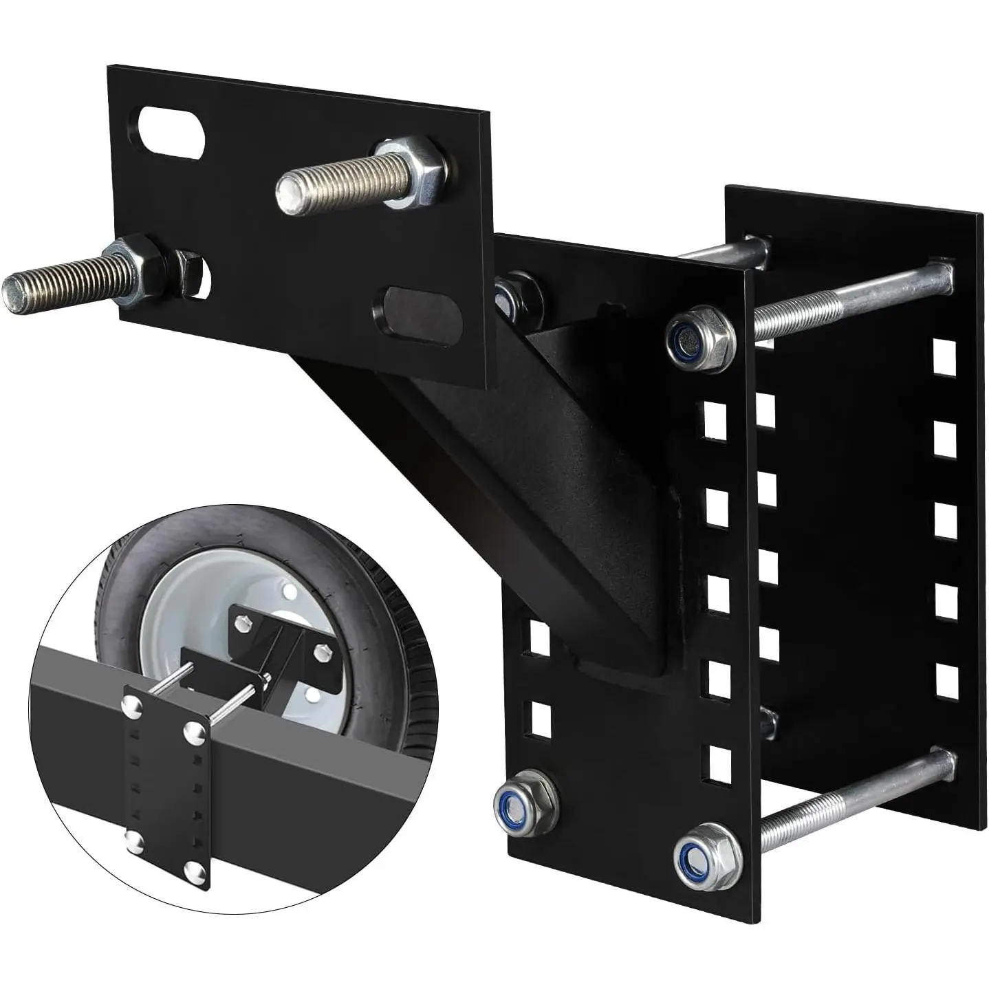 Spare Tire Carrier, Trailer Spare Tire Mount Boat Trailer Carrier Bracket Fits 4 & 5 & 6 Lugs Trailer Wheels on 4", 4.5'', 4.75'', 5'' and 5.5'' Bolt Patterns, Holds up to 150 Lbs