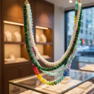 Colorful Handmade Beaded Necklace – Bubble Initial Rainbow Crystal Choker, Friendship Necklace for Spring & Summer Outfits, Daily Jewelry & Gift for Birthday or Thanksgiving