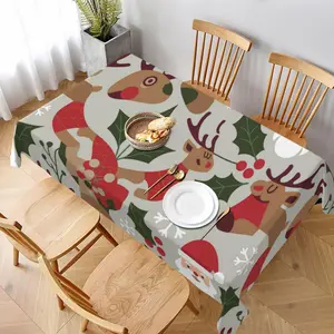 Christmas Themed Tablecloth, 1 Count Merry Christmas Tablecloth, Festive Atmosphere Tablecloth, Home Decoration, Party Supplies