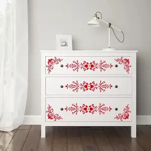 Corner Border Stencils for Crafts, Mexican Flower Floral Lace Design, Reusable Wood Burn Pattern for DIY Projects & Decor