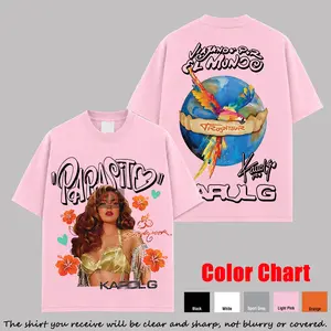 Latin Pop Tropic Tour Inspired Graphic T-Shirt Premium Washed Cotton (Made In US), Tropical Parrot & Festival Girl Cartoon Tee, Summer Music Streetwear Shirt, Concert Style Outfit, Unisex Gift for Latin Music Fans