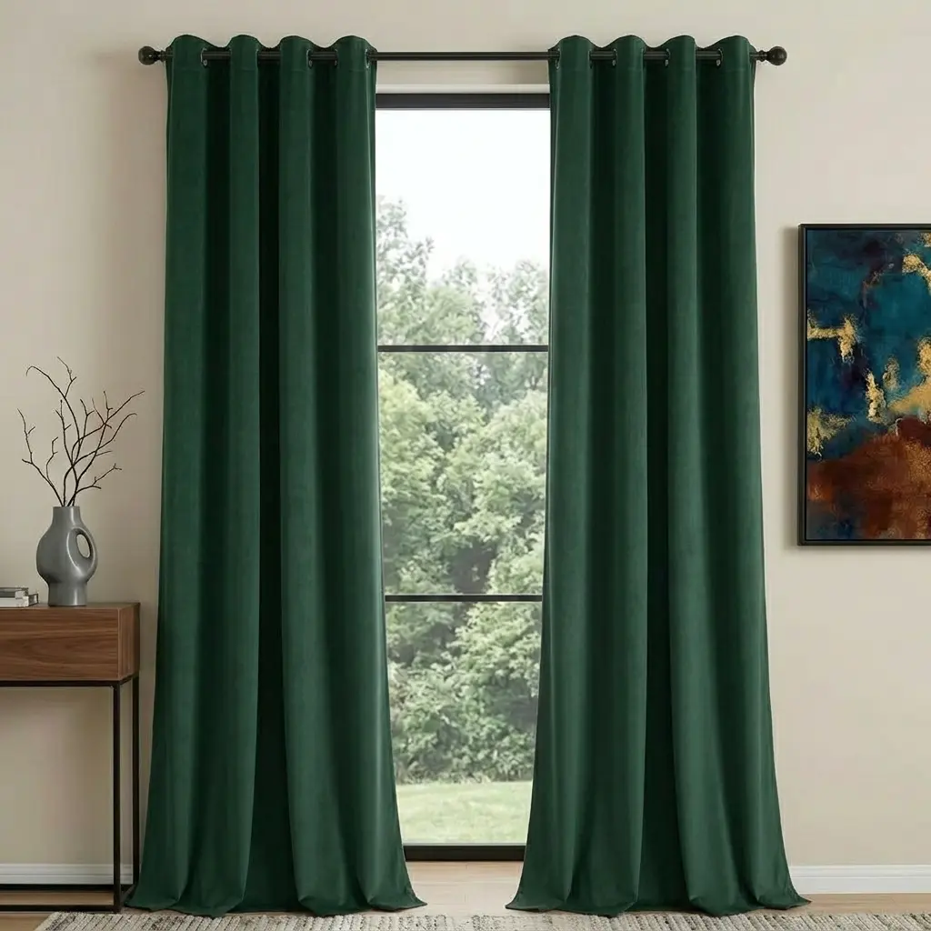 4 Panels  Blackout Curtains- Window Curtains with metal rings | Noise & Heat Insulation | Privacy Protection Sleep Better | Curtains For Bedroom, Living Room, Balcony, Kids & Home cortinas para cuarto，All season use