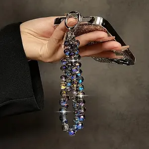 2026 High-end Light Luxury Mobile Phone Chain, Purple Imitation Crystal Wrist Chain, Bag Key Ornament, One Piece Of Multi-purpose