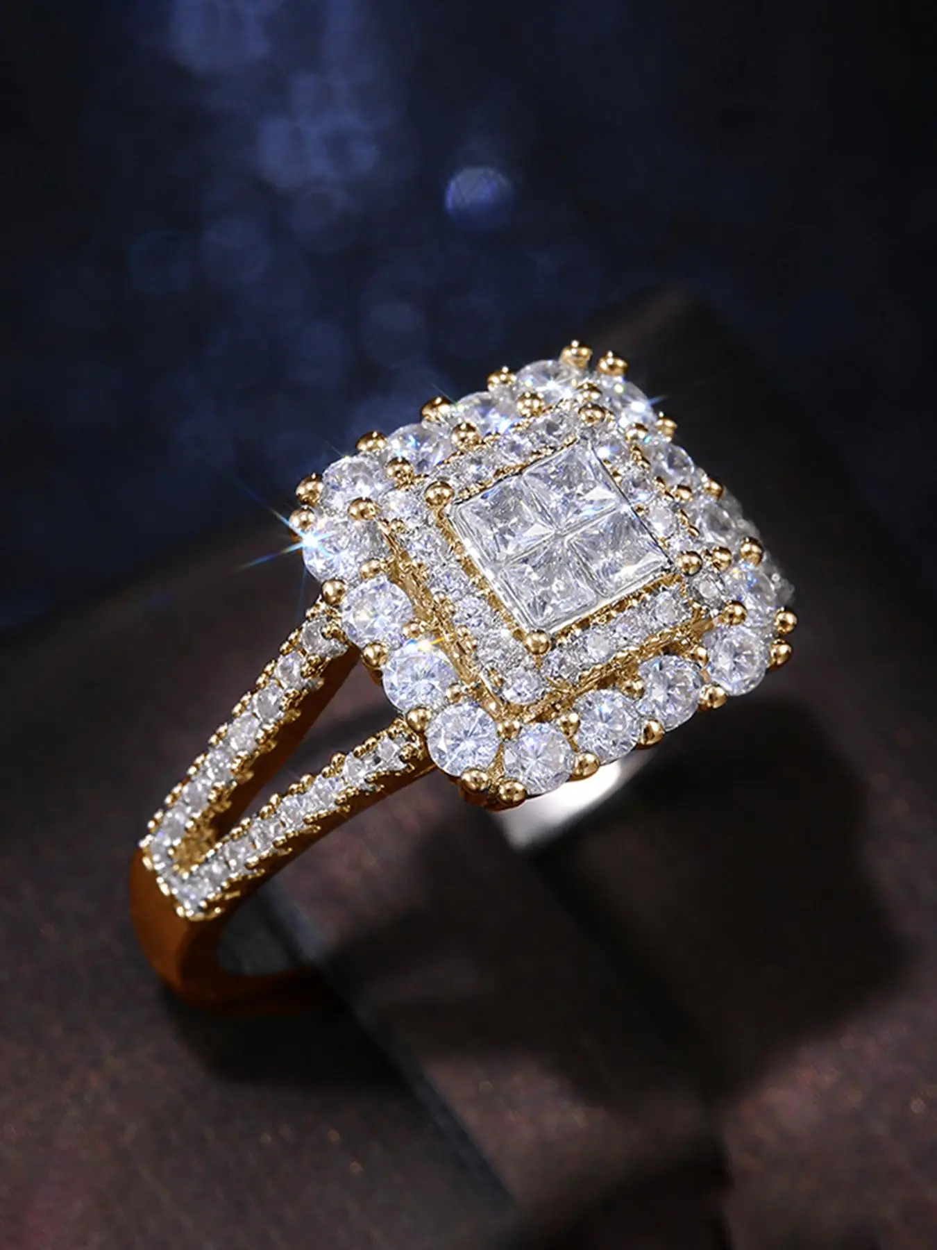 Rhinestone Promise Rings for Women, 2024 Trendy Engagement Rings for Your Gf, Chic Gorgeous Vintage Jewelry Promise Ring for Gf, Cute Accessories