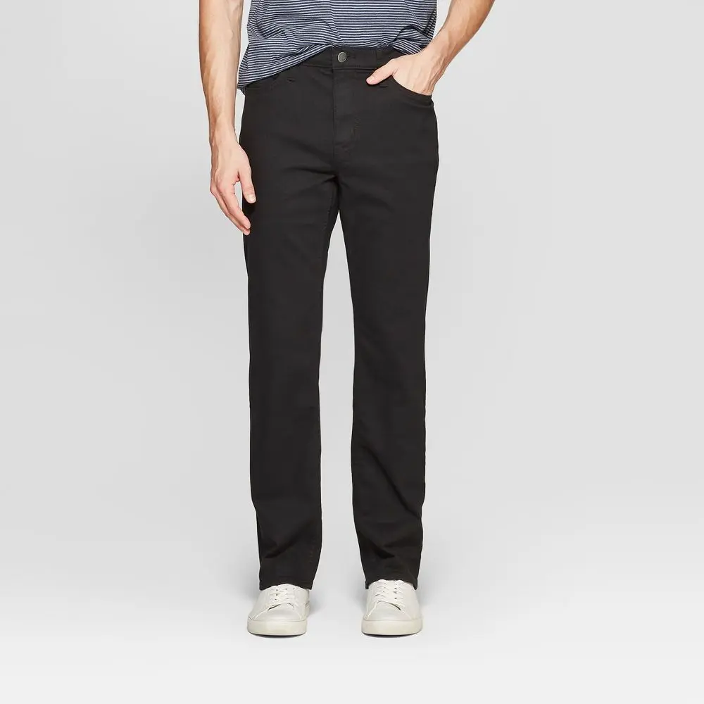 Men's Straight Fit Jeans - Goodfellow & Co Solid Black 34x34