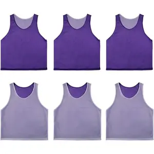 6 count Reversible Pinnies Basketball Soccer  Vest Double Sided Mesh Jerseys for Adult