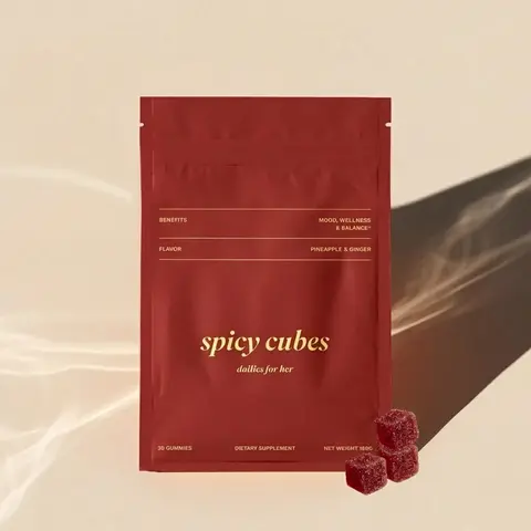 Spicy Cubes Daily Saffron Gummies for Her - Organic Fenugreek & Ginger - No Live Cultures - Vegan Non-GMO Dietary Supplement
