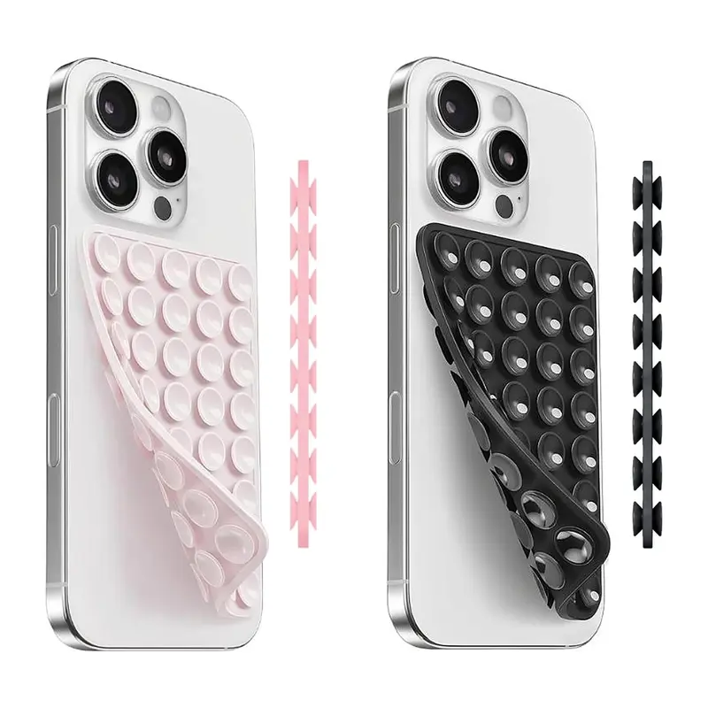 2PCS Silicone Suction Phone Case Mount, Non Slip Suction Cup, Hands-Free Phone Accessories Holder for Selfies and Videos, Silicone Adhesive Stand Sticky for Cell Phone Android Octopus
