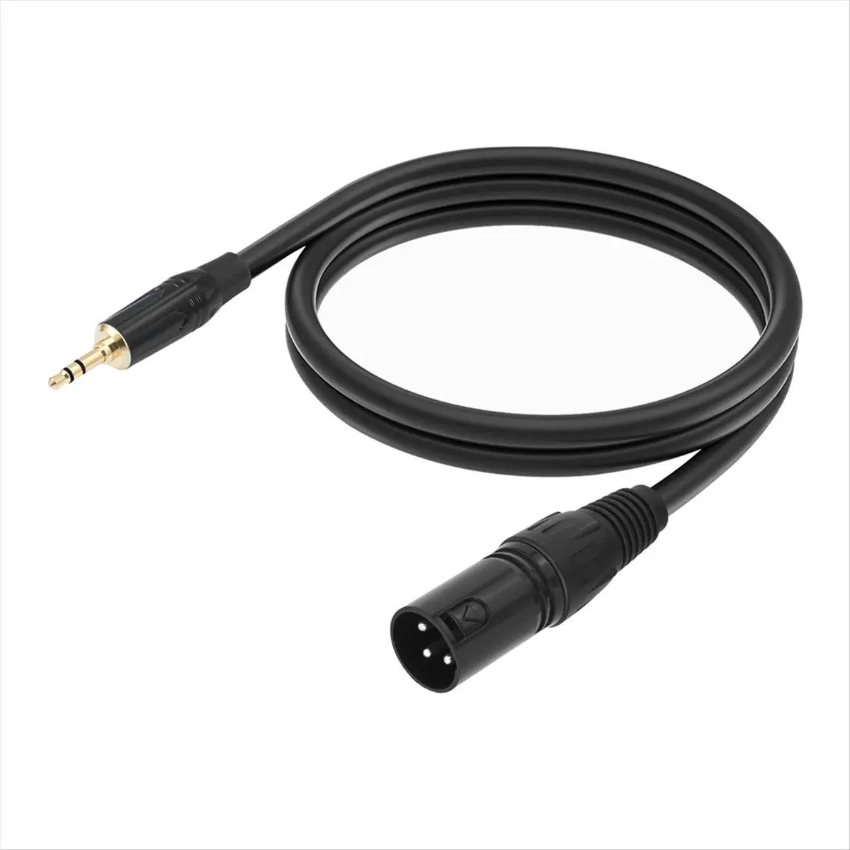 3.5mm TRS to XLR Male Audio Cable with PVC Jacket, Noise-Reducing Balanced Connection with Metal Plugs, 48V Support for Speakers & Mixers - 10ft, Cameras, Copper, Recorders, Noise-Reducing Cable, Zinc Alloy, 300Cm