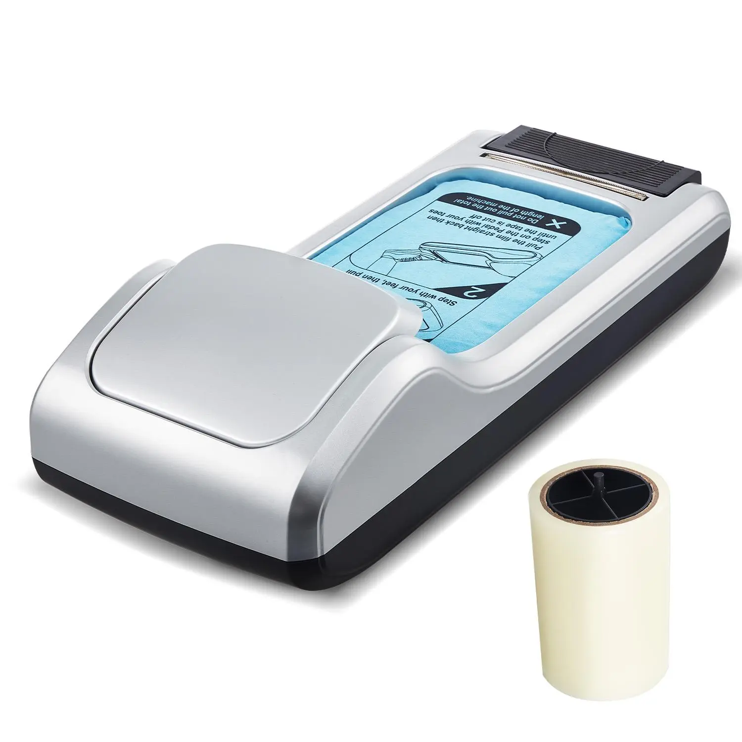【summerfinds】VEVOR Durable ABS Automatic Shoe Cover Dispenser, Includes 1 Roll (600 Pcs) Disposable Plastic Shoe Covers with Non-Slip Sole Membrane, Fits Up to US 11, Father's Day Gift, Household Items for Home, Office Use, Silver