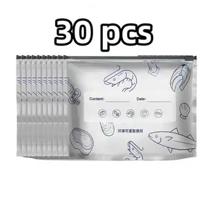 30 bags (large+medium+small) of aluminum foil food storage bags, leak proof zipper design, reusable, washable, frozen tissue, food preservation, meal preparation, food storage, refrigerator tissue, travel food bags, odor proof storage bags