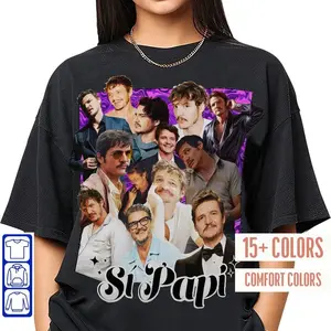 Pedro Pascal Si Papi T-shirt- 90s Inspired Vintage Shirt, Bootleg Actor Shirt