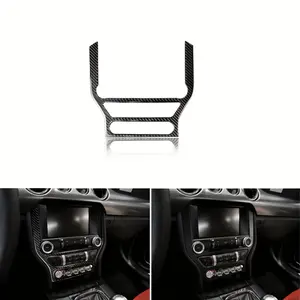 Carbon Fiber Center Console CD Panel Trim Strip for Ford Mustang 2015-2023 - Deluxe Anti-Scratch Car Interior Accessories Overlay, Boujee Car Accessories Inner Car Decoration