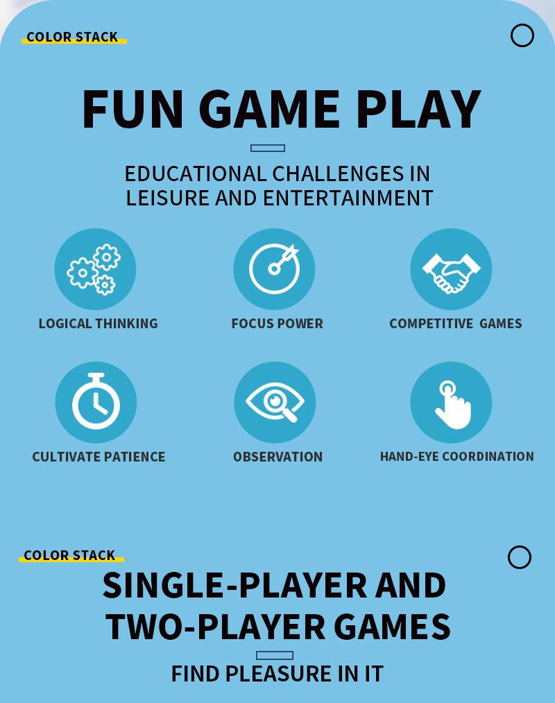 Color Stacker Challenge Puzzle  Matching Game toy  | Fun Interactive Educational Family Party Game for Kids & Adults | Premium Birthday Gift