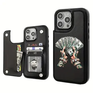 Money Fan Wallet Phone Case for iPhone 17/16/15/14/13/12 Pro Max/Pro/Plus/Air – PU Leather Card Holder