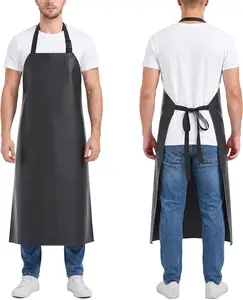 Waterproof Vinyl Apron Chef Apron for Men for Kitchen Cooking DishWashing Cleaning Grooming Butcher Gardening