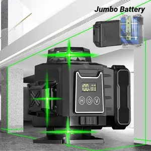 Leveling 16 Omnidirectional Self-leveling Lines Level Wall 360 4D Laser 3° Sticker with batteries Ground Function Tool