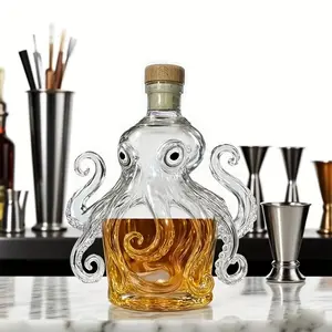 Octopus Whiskey Decanter  Glass Unique Portable Barware