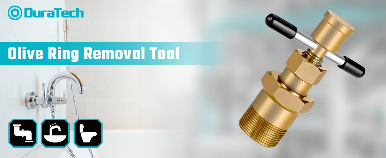 #fathersdaygift DURATECH Olive Remover Puller Tool, Compression Ring Removal Tool, for NPT 1/2 ” and 3/4 ”, Without Damage, Corrosion Resistance, Remove Nut and Ferrule of Pipe in Kitchen, Sinks, and Bathtubs