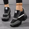 Sosenfer Women's Wedge Sneakers Casual - Fleece-Lined Winter Shoes for Everyday, Hidden 4cm Height Boost, Air-Cushion Shock Absorbent Heel, Non-Slip Durable Rubber Outsole, Ergonomic Arch Support