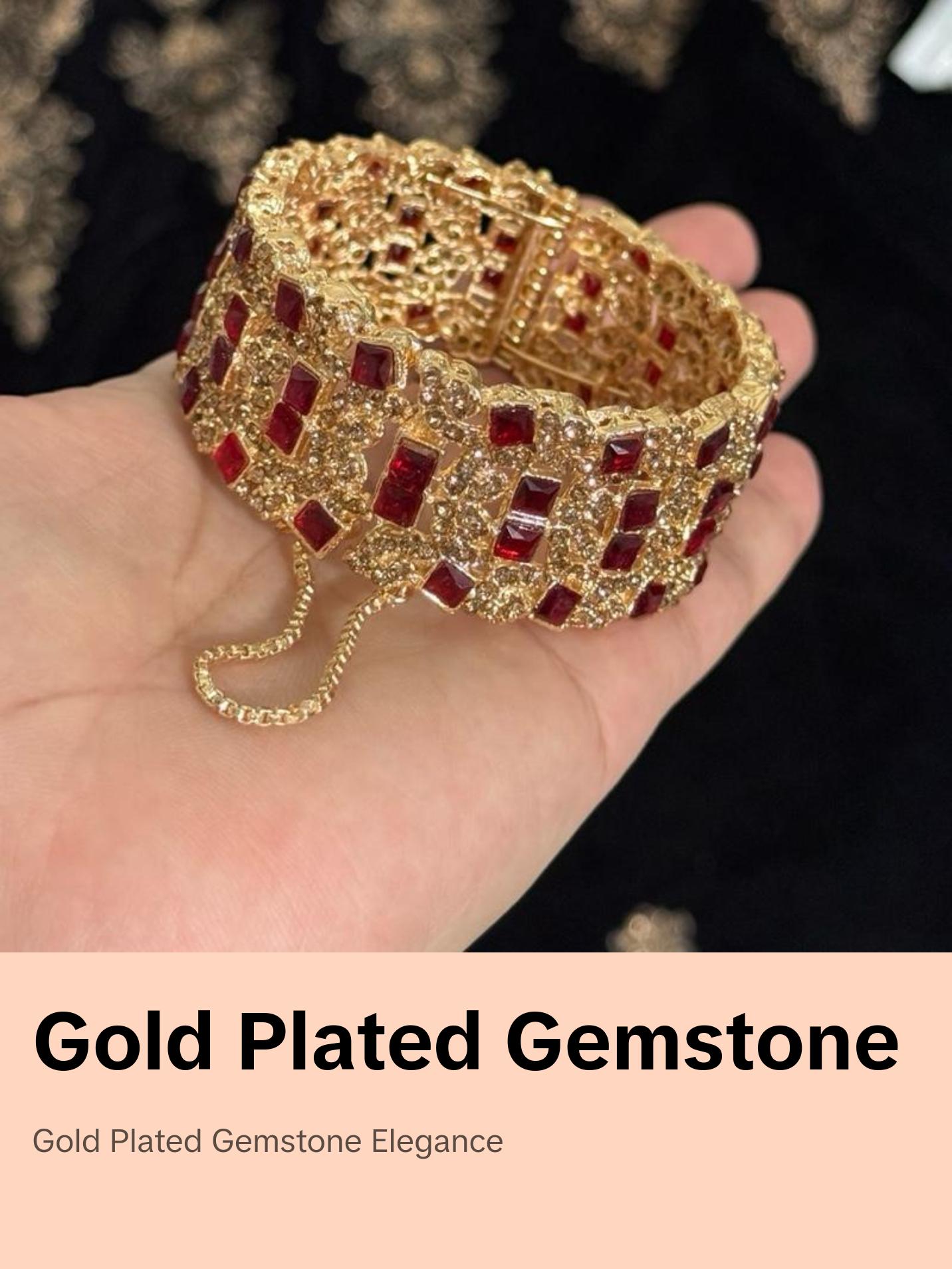 Premium Openable Statement SINGLE Bangle - 2.2, 2.4 and 2.6 - with Gold Plating and Colorful Gemstones for Festive Wear simple style jewelry