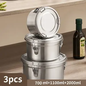 Food Grade 304 Stainless Steel Leak-Proof Lunch Box Set, Airtight Storage Container for Home School Office, Outdoor Picnic Use, Leakproof Lunch Box