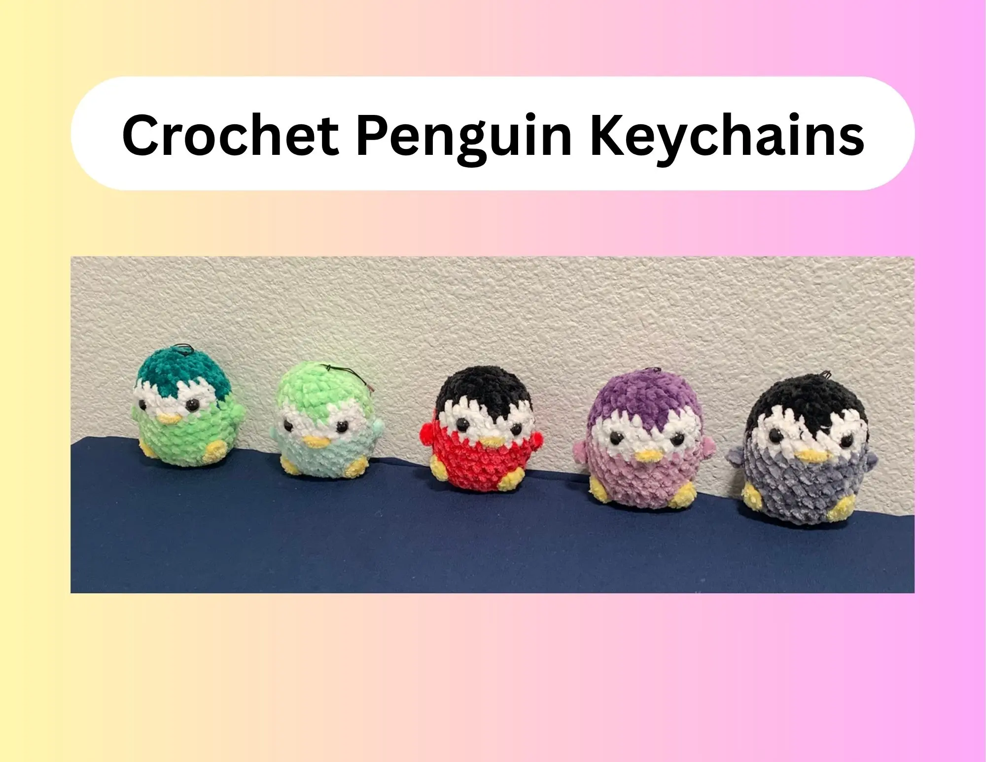 Crochet Penguin Keychains Handmade Crochet Keychains Backpack Accessories Colorful & Adorable Design