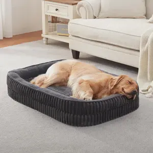 Bed for Medium, Large Dogs Breeds, High Density Egg Crate   Sofa Beds with Four Sided Bolster,Oval Kennel Bed, Pet Couch Bed,Removable Washable Cover& Non-Slip Bottom