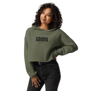 GOODII Crop Hoodie For Women - Soft Premium Fabric with Trendy Raw Hem - Versatile Style for Casual Outfits