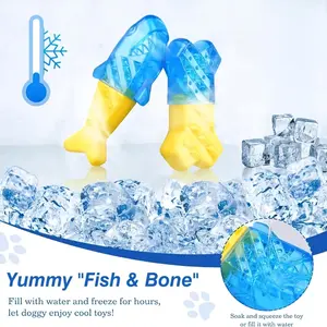 Freezable cooling dog toy for small medium pets fillable frozen enrichment chew toy with yogurt or water summer dog mom must haves