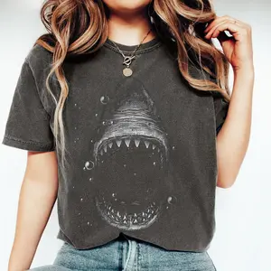 Comfort Colors Unique Vintage Shark Shirt, Stylish Tee for Ocean and Shark Lovers, Holiday, Christmas, Ocean Gift, Gift For Him Her
